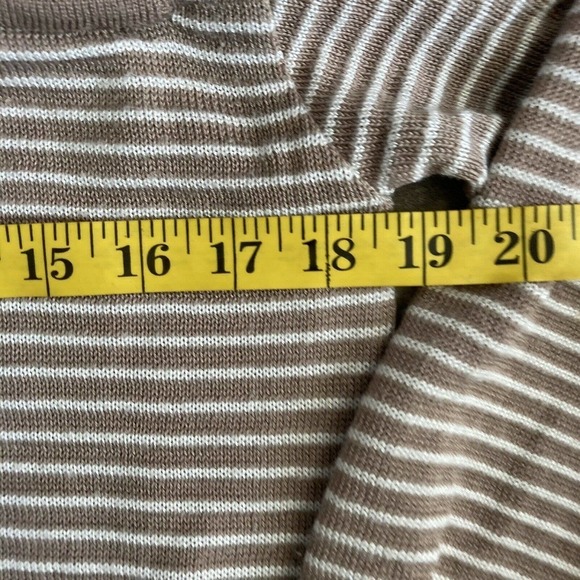 Jaeger Vintage Striped Ivory cream button up cardigan sweater‎ Size Medium - Picture 6 of 11